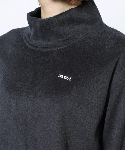 X-girl（エックスガール）の「BRUSHED L/S TOP（Tシャツ/カットソー・レディース・ホワイト/ブラック/アッシュ・1/2）」の6枚目の写真