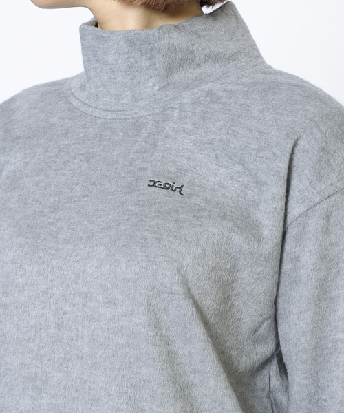 X-girl（エックスガール）の「BRUSHED L/S TOP（Tシャツ/カットソー・レディース・ホワイト/ブラック/アッシュ・1/2）」の7枚目の写真