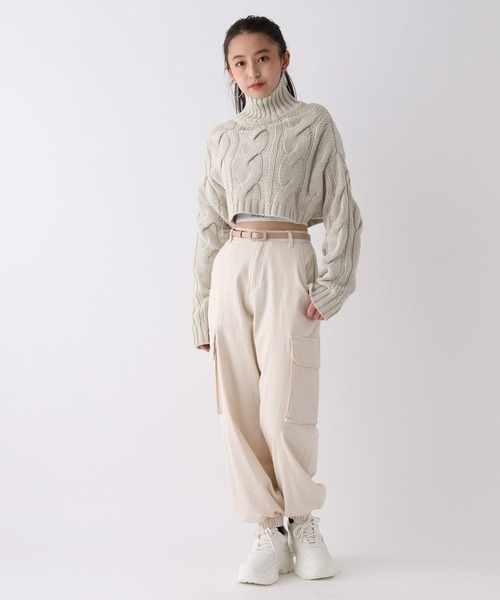 repipi armario(レピピ アルマリオ)の「ケーブルショートニット(ニット/セーター・キッズ・ブラック/ベージュ/イエロー・LARGE/MEDIUM)」の10枚目の写真