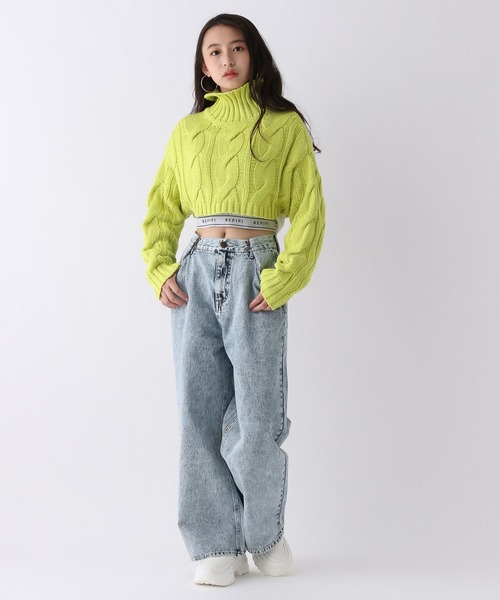 repipi armario(レピピ アルマリオ)の「ケーブルショートニット(ニット/セーター・キッズ・ブラック/ベージュ/イエロー・LARGE/MEDIUM)」の11枚目の写真