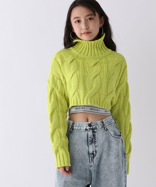 repipi armario(レピピ アルマリオ)の「ケーブルショートニット(ニット/セーター・キッズ・ブラック/ベージュ/イエロー・LARGE/MEDIUM)」の12枚目の写真