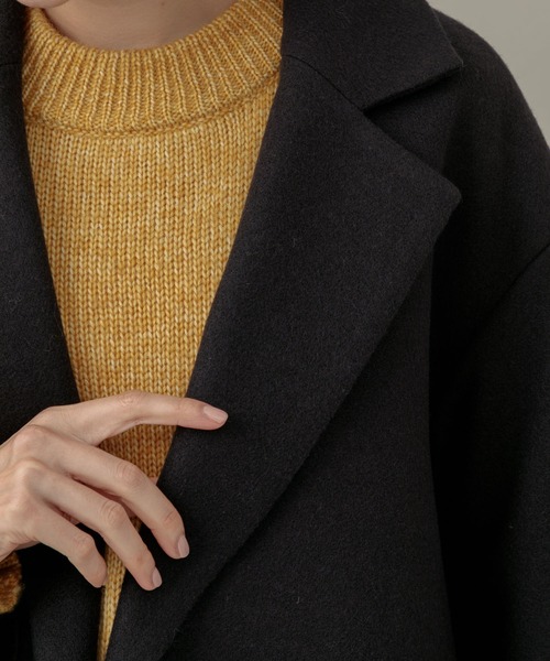 KATHARINE ROSS（キャサリンロス）の「【KATHARINE ROSS】日本製 ニードルジャージチェスターコート（チェスターコート・レディース・ネイビー/ライトグリーン/アイボリー・MEDIUM）」の6枚目の写真