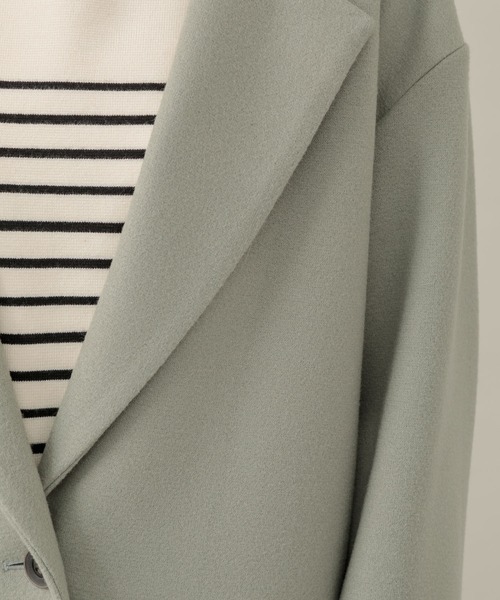 KATHARINE ROSS（キャサリンロス）の「【KATHARINE ROSS】日本製 ニードルジャージチェスターコート（チェスターコート・レディース・ネイビー/ライトグリーン/アイボリー・MEDIUM）」の21枚目の写真