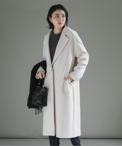 KATHARINE ROSS（キャサリンロス）の「【KATHARINE ROSS】日本製 ニードルジャージチェスターコート（チェスターコート・レディース・ネイビー/ライトグリーン/アイボリー・MEDIUM）」の18枚目の写真