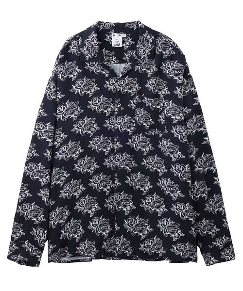 X-girl(エックスガール)の「TATOO PATTERN L/S SHIRT(シャツ/ブラウス・レディース・オフホワイト/ブラック・S/M)」の6枚目の写真