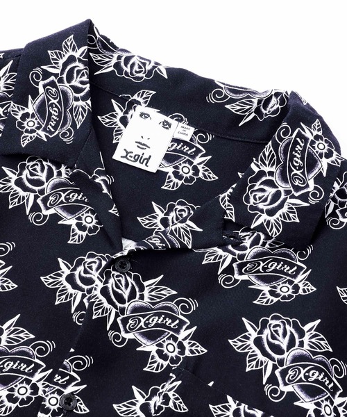 X-girl(エックスガール)の「TATOO PATTERN L/S SHIRT(シャツ/ブラウス・レディース・オフホワイト/ブラック・S/M)」の8枚目の写真