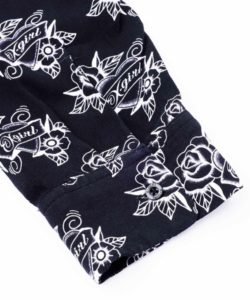 X-girl(エックスガール)の「TATOO PATTERN L/S SHIRT(シャツ/ブラウス・レディース・オフホワイト/ブラック・S/M)」の13枚目の写真