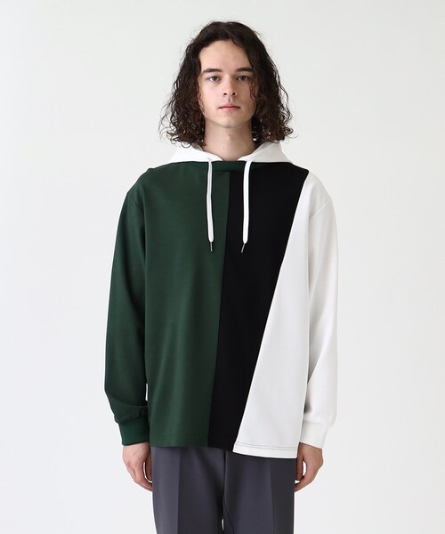 tk.TAKEO KIKUCHI（ティーケータケオキクチ）の「◆L&Sアシンメトリーフーディ（パーカー・メンズ・ホワイト系5/ベージュ系4/ダークグリーン系4・01/02/03/04）」の8枚目の写真