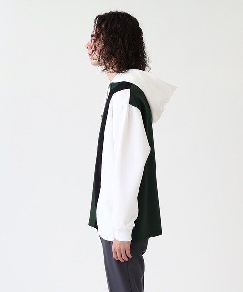 tk.TAKEO KIKUCHI（ティーケータケオキクチ）の「◆L&Sアシンメトリーフーディ（パーカー・メンズ・ホワイト系5/ベージュ系4/ダークグリーン系4・01/02/03/04）」の12枚目の写真