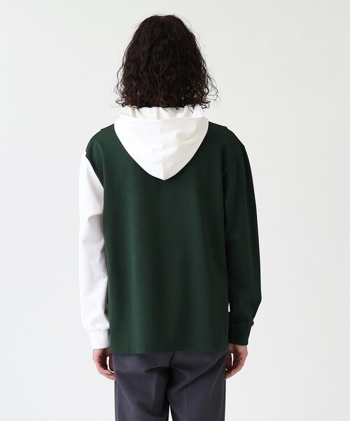 tk.TAKEO KIKUCHI（ティーケータケオキクチ）の「◆L&Sアシンメトリーフーディ（パーカー・メンズ・ホワイト系5/ベージュ系4/ダークグリーン系4・01/02/03/04）」の6枚目の写真