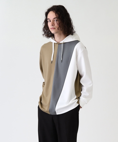 tk.TAKEO KIKUCHI（ティーケータケオキクチ）の「◆L&Sアシンメトリーフーディ（パーカー・メンズ・ホワイト系5/ベージュ系4/ダークグリーン系4・01/02/03/04）」の13枚目の写真