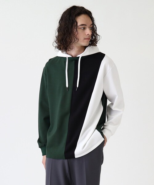 tk.TAKEO KIKUCHI（ティーケータケオキクチ）の「◆L&Sアシンメトリーフーディ（パーカー・メンズ・ホワイト系5/ベージュ系4/ダークグリーン系4・01/02/03/04）」の15枚目の写真