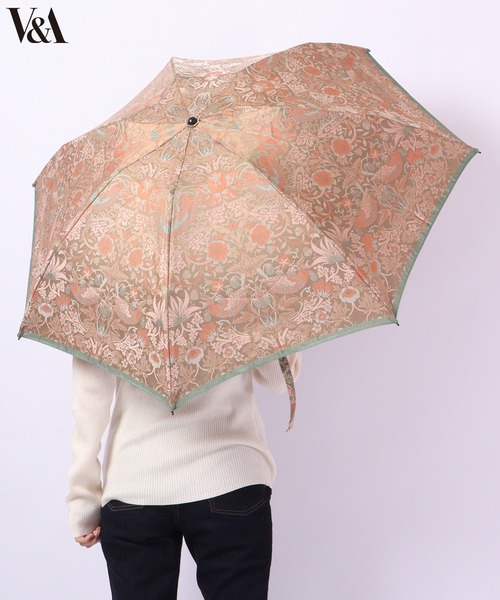 FUNALIVE(ファンアライブ)の「V&A 日本製 晴雨兼用折りたたみ傘 いちご泥棒柄(折りたたみ傘・メンズ・ベージュ系/ブラック/ネイビー/オレンジ/ブルー/ゴールド/ワインレッド/ブルーグレー・55)」の3枚目の写真