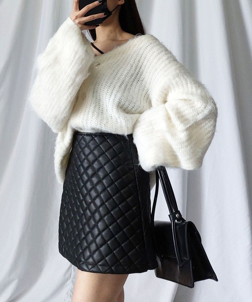 キルティングダウンスカート　インナーパンツ付き スカート 「インナーパンツ付き」キルティングギャザーたっぷり