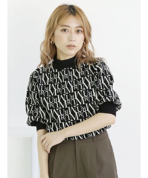 MURUA(ムルーア)の「パターンジャガートハーフニット(ニット/セーター・レディース・ブラック/オレンジ/ブルー/グリーン・FREE)」の14枚目の写真