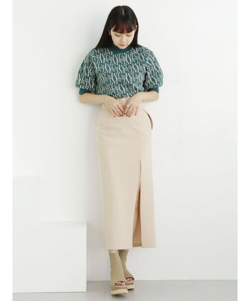 MURUA(ムルーア)の「パターンジャガートハーフニット(ニット/セーター・レディース・ブラック/オレンジ/ブルー/グリーン・FREE)」の17枚目の写真