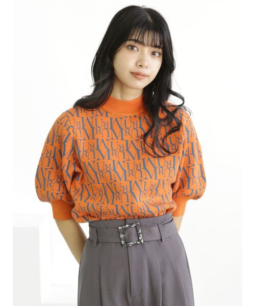 MURUA(ムルーア)の「パターンジャガートハーフニット(ニット/セーター・レディース・ブラック/オレンジ/ブルー/グリーン・FREE)」の20枚目の写真