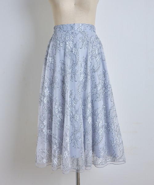 tocco closet（トッコ　クローゼット）の「配色チュールレースフレアスカート（スカート・レディース・ベージュ/グレー系その他・M）」の20枚目の写真