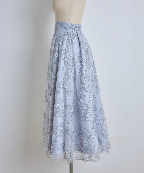 tocco closet（トッコ　クローゼット）の「配色チュールレースフレアスカート（スカート・レディース・ベージュ/グレー系その他・M）」の21枚目の写真
