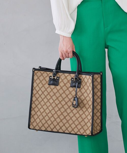 le.coeur blanc（ルクールブラン）の「ジャガードアングルトート（トートバッグ・レディース・ブラウン系その他3/ブルー系その他4/ブラック系その他/ホワイト系その他・FREE）」の3枚目の写真