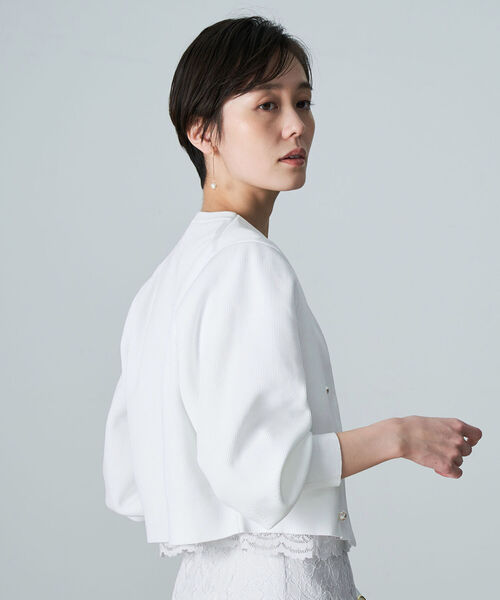 NOLLEY’S(ノーリーズ)の「◇【WEB限定】《手洗い可能》片畦ダブルVネックカーディガン(カーディガン/ボレロ・レディース・ネイビー/ピンク/ライトブルー/オフホワイト・38)」の17枚目の写真
