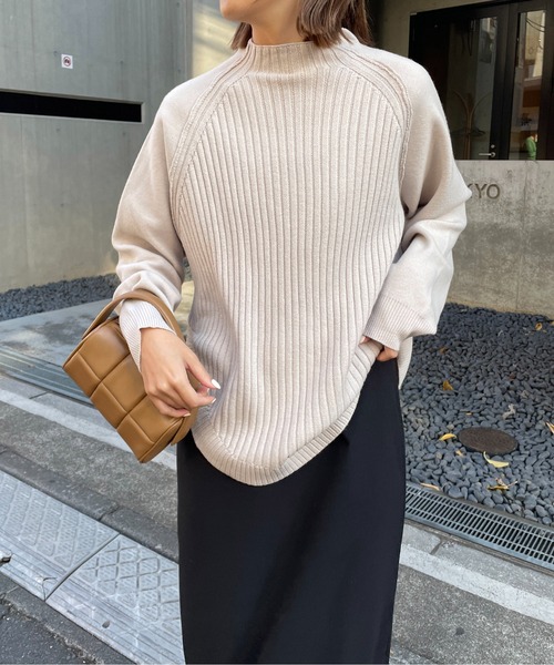 CAPRICIEUX LE'MAGE（カプリシューレマージュ）の「裾ラウンドプルオーバー（ニット/セーター・レディース・オフホワイト/グレイッシュベージュ/ブラック/グリーン・FREE）」の16枚目の写真