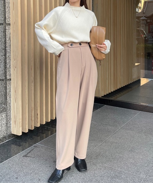 CAPRICIEUX LE'MAGE（カプリシューレマージュ）の「裾ラウンドプルオーバー（ニット/セーター・レディース・オフホワイト/グレイッシュベージュ/ブラック/グリーン・FREE）」の15枚目の写真