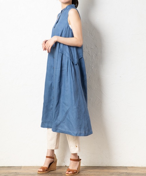 aunt lily(アントリリー)の「フレンチリネンフレンチスリーブドレス(ワンピース・レディース・ブルー/ブラック/イエロー・7号/9号/11号/13号/15号)」の13枚目の写真