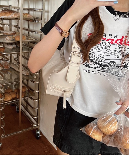 meJane（ミージェーン）の「ワンハンドルミニバッグ（ショルダーバッグ・レディース・ホワイト/ブラック・FREE）」の5枚目の写真