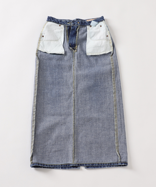 Lee(リー)の「【Lee / リー】×B.C STOCK 別注デニムマキシスカート(デニムスカート・レディース・ブルー/ブルー系その他・SMALL/MEDIUM/X-SMALL)」の4枚目の写真