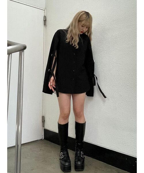 jouetie（ジュエティ）の「スリットスリーブオーバーシャツ（シャツ/ブラウス・レディース・ブラック/オフホワイト/ピンク/その他1・MEDIUM）」の10枚目の写真