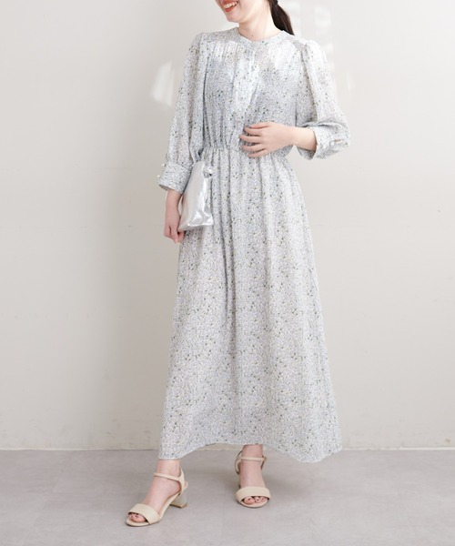 natural couture（ナチュラルクチュール）の「WEB限定カラーあり/シャーリングプリーツワンピース（ワンピース・レディース・ブラウン/ブラック/ライトグレー/その他1/その他2/その他3・FREE）」の6枚目の写真