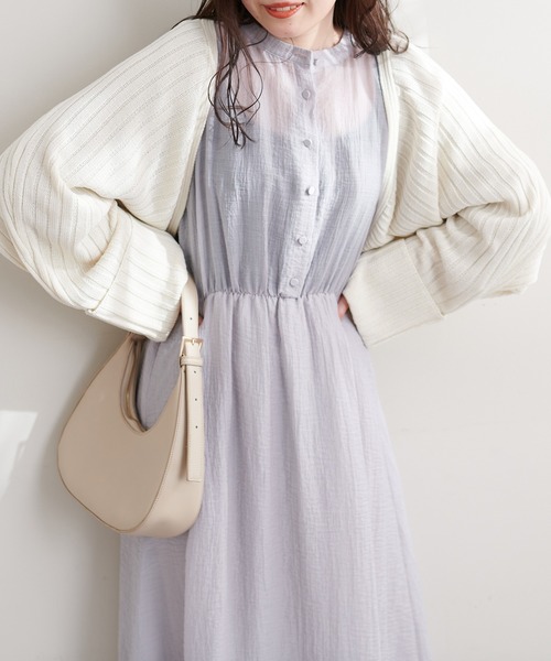 natural couture（ナチュラルクチュール）の「WEB限定カラーあり/シャーリングプリーツワンピース（ワンピース・レディース・ブラウン/ブラック/ライトグレー/その他1/その他2/その他3・FREE）」の14枚目の写真