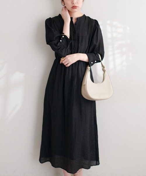 natural couture（ナチュラルクチュール）の「WEB限定カラーあり/シャーリングプリーツワンピース（ワンピース・レディース・ブラウン/ブラック/ライトグレー/その他1/その他2/その他3・FREE）」の10枚目の写真