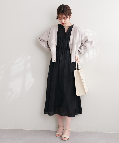 natural couture（ナチュラルクチュール）の「WEB限定カラーあり/シャーリングプリーツワンピース（ワンピース・レディース・ブラウン/ブラック/ライトグレー/その他1/その他2/その他3・FREE）」の8枚目の写真