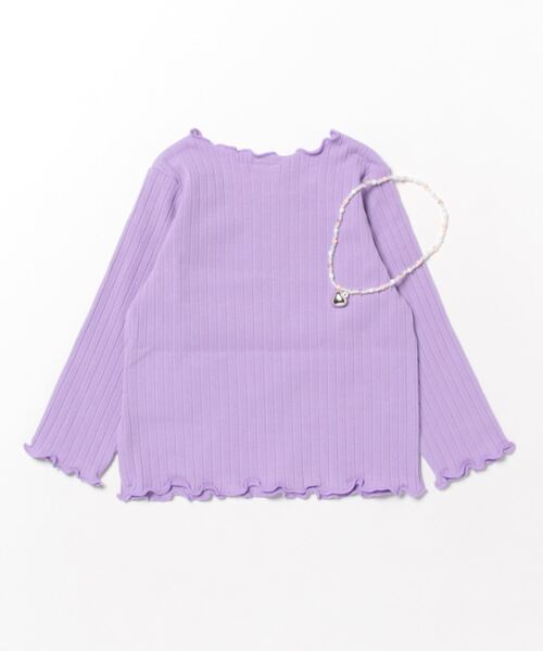 petit main（プティマイン）の「【リンク】ネックレスつきメロートップス(キッズ)（Tシャツ/カットソー・キッズ・アイボリー/ブラック/オレンジ/ラベンダー・100cm/110cm/80ｃｍ/120cm/90cm/130cm）」の13枚目の写真