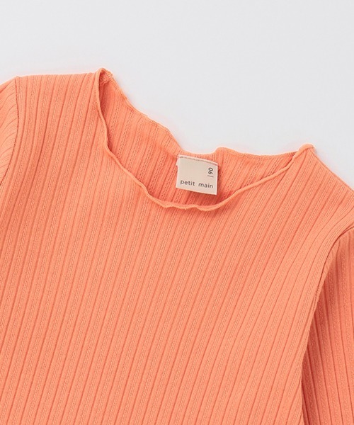 petit main（プティマイン）の「【リンク】ネックレスつきメロートップス(キッズ)（Tシャツ/カットソー・キッズ・アイボリー/ブラック/オレンジ/ラベンダー・100cm/110cm/80ｃｍ/120cm/90cm/130cm）」の12枚目の写真