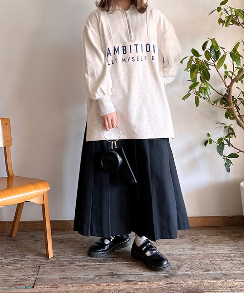 Mysa&Liina（ミーサリーナ）の「オーバーサイズハーフZIPスウェット（スウェット・レディース・杢グレー/オフホワイト/オレンジ・M）」の20枚目の写真