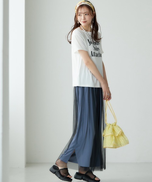 miclat（ミクラ）の「大きいサイズ　シンプルロゴT　miclat（Tシャツ/カットソー・レディース・オフホワイト/ブラック・L/LL/3L/4L/5L）」の7枚目の写真