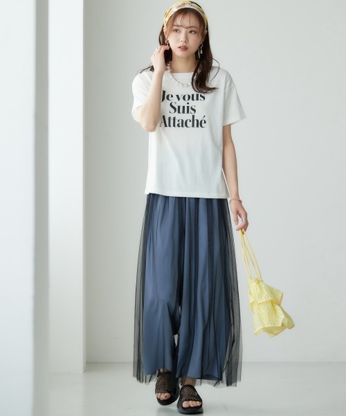 miclat（ミクラ）の「大きいサイズ　シンプルロゴT　miclat（Tシャツ/カットソー・レディース・オフホワイト/ブラック・L/LL/3L/4L/5L）」の6枚目の写真