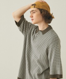 EMMA CLOTHES | ジャガードクラシックパターンニットポロシャツ EMMA CLOTHES(ポロシャツ)