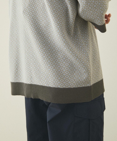 EMMA CLOTHES(エマクローズ)の「ジャガードクラシックパターンニットポロシャツ(ポロシャツ・メンズ・グレー/ブラック/ブラウン/グリーン/ベージュ/ライトブルー/アイボリー/オリーブ/ネイビー・M/L)」の21枚目の写真