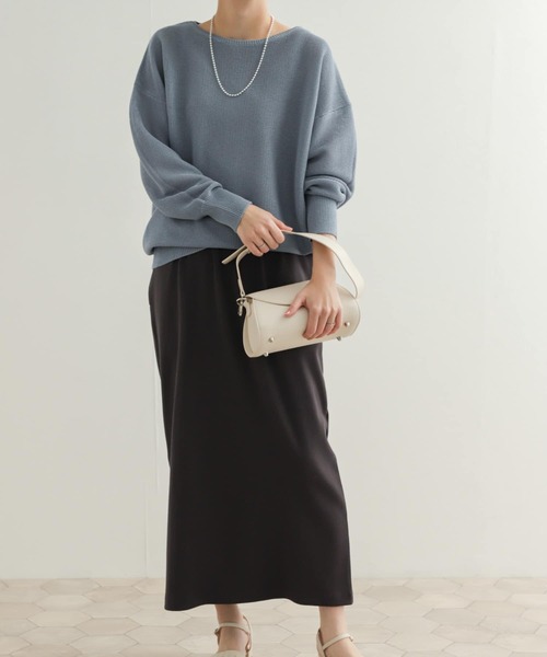 URBAN RESEARCH DOORS(アーバンリサーチドアーズ)の「リブカットストレートスカート(スカート・レディース・ブラック/チャコールグレー・MEDIUM)」の16枚目の写真