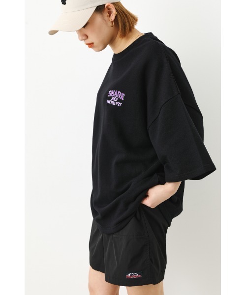 RODEO CROWNS WIDE BOWL(ロデオクラウンズワイドボウル)の「SHARE スウェット S/S トップス(Tシャツ/カットソー・レディース・アイボリー/ブラック/グリーン・FREE)」の3枚目の写真