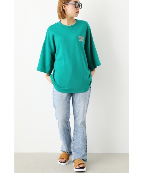 RODEO CROWNS WIDE BOWL(ロデオクラウンズワイドボウル)の「SHARE スウェット S/S トップス(Tシャツ/カットソー・レディース・アイボリー/ブラック/グリーン・FREE)」の15枚目の写真