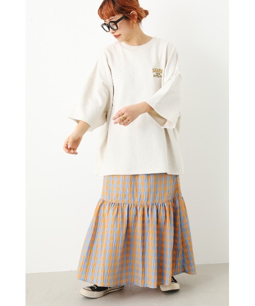 RODEO CROWNS WIDE BOWL(ロデオクラウンズワイドボウル)の「SHARE スウェット S/S トップス(Tシャツ/カットソー・レディース・アイボリー/ブラック/グリーン・FREE)」の13枚目の写真
