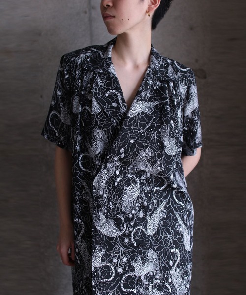 G.V.G.V.(ジーヴィージーヴィー)の「LEOPARD PRINT DOUBLE FRONT DRESS(シャツワンピース・レディース・ブラック・34/36)」の2枚目の写真