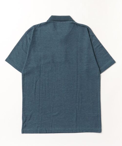ONE DAY KMC (ワンデイケーエムシー)の「CLALAFOR / 倉敷染 半袖ポロシャツ(ダメージ加工プリント)(ポロシャツ・メンズ・インディゴブルー・X-LARGE/LARGE/MEDIUM)」の2枚目の写真