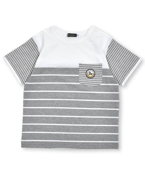 BeBe（ベベ）の「BeBe/【お揃い】マリンボーダーポケットTシャツ(80~150cm)（Tシャツ/カットソー・キッズ・グレー系その他/ブルー系その他・120/80/140/150/110/100/90/130）」の8枚目の写真