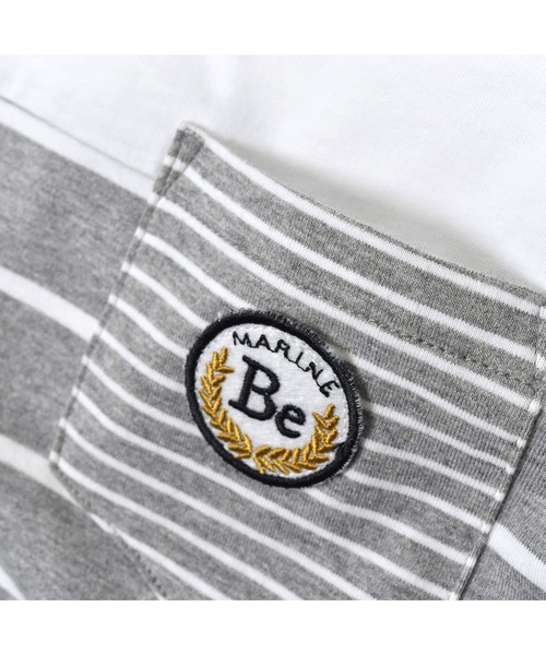 BeBe（ベベ）の「BeBe/【お揃い】マリンボーダーポケットTシャツ(80~150cm)（Tシャツ/カットソー・キッズ・グレー系その他/ブルー系その他・120/80/140/150/110/100/90/130）」の11枚目の写真